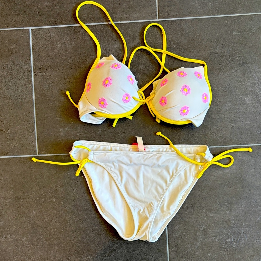 Victoria's Secret White and Yellow Bikini